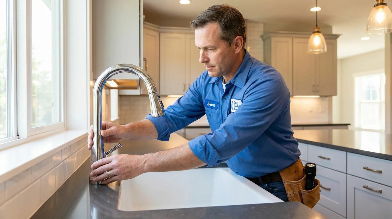 Kitchen faucet installation by Johns Plumbing LLC in East Kingston