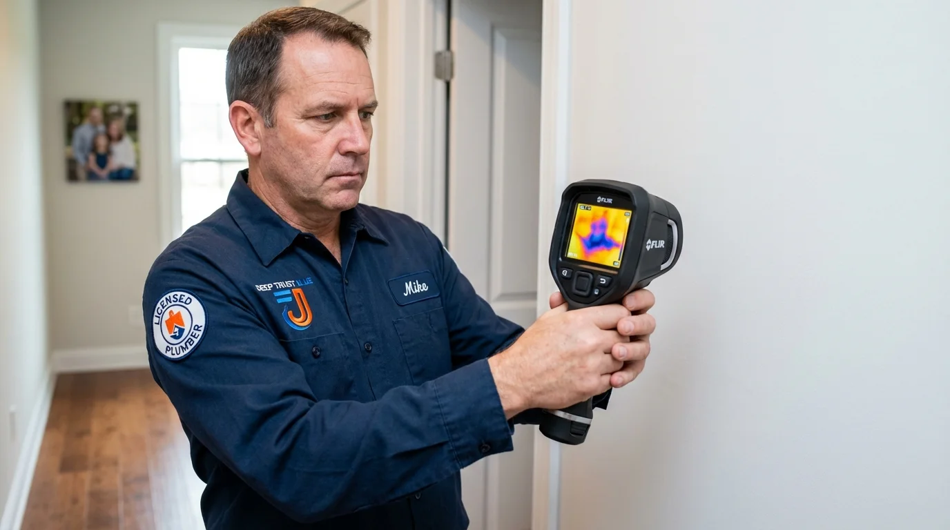 Thermal imaging leak detection by Johns Plumbing LLC in East Kingston